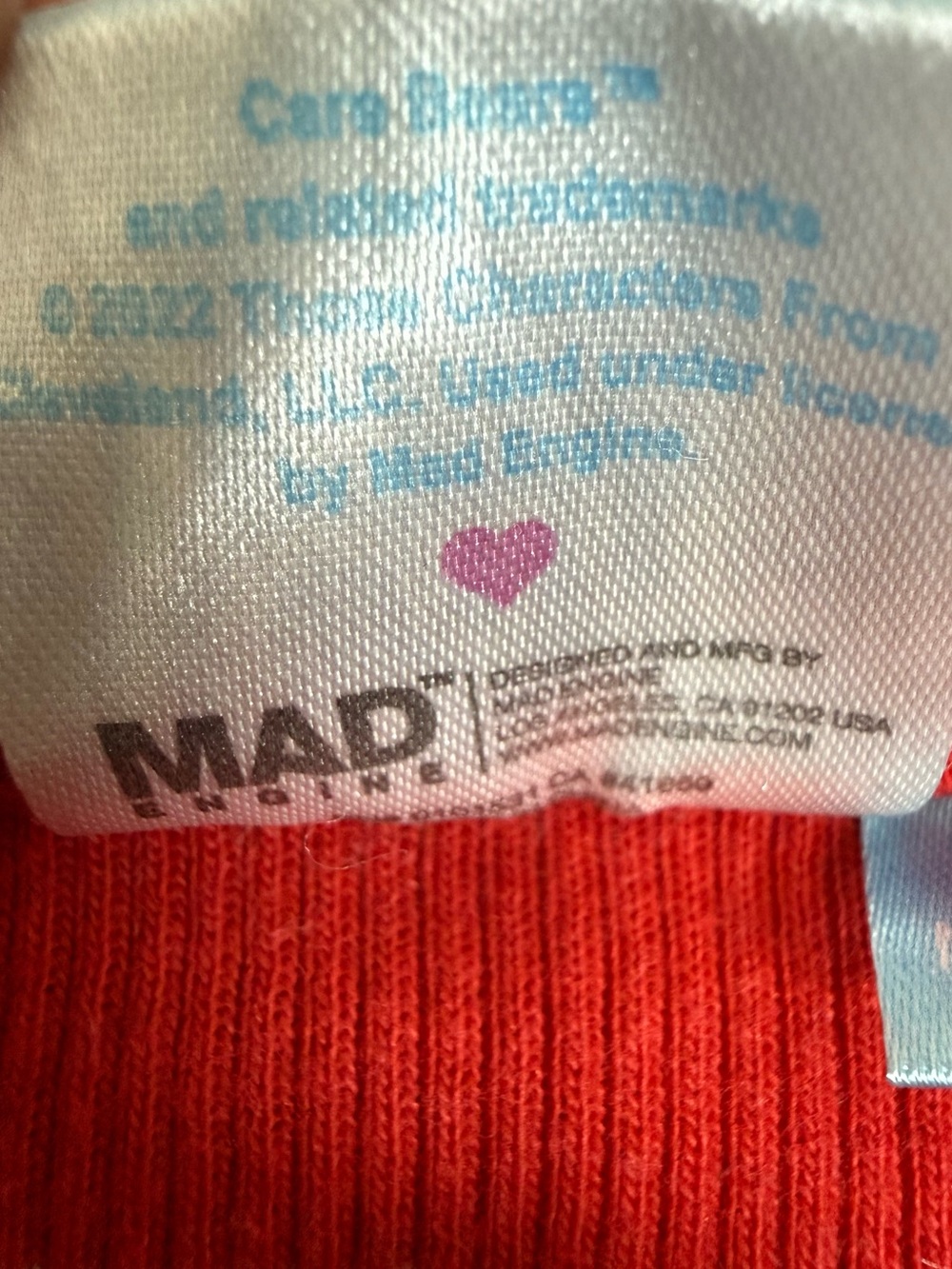 Mad Engine Care Bears Ribbed Top - Red - Large‎ - Picture 5 of 8